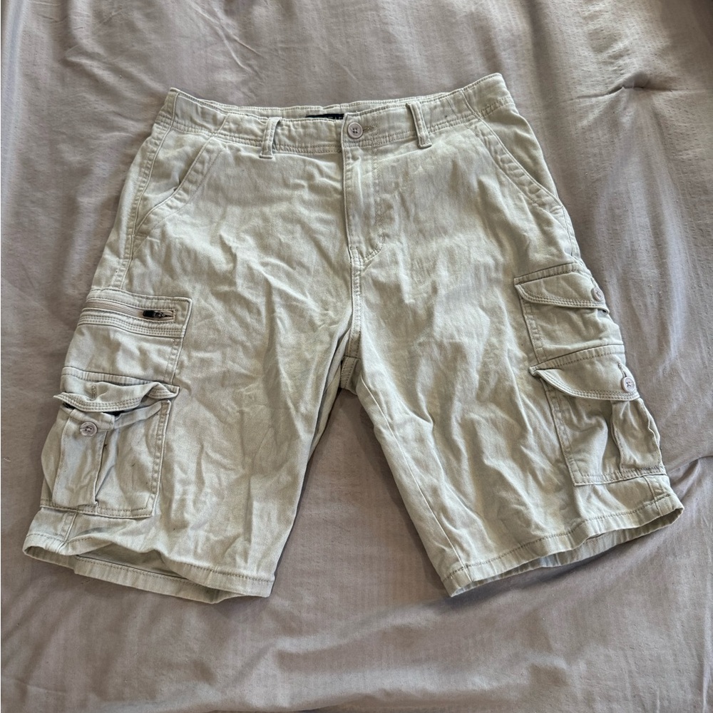 Unisex Beige Cargo Shorts